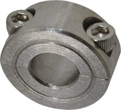 Climax Metal Products - 3/8" Bore, Stainless Steel, Two Piece Shaft Collar - 7/8" Outside Diam, 3/8" Wide - Strong Tooling