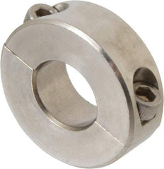 Climax Metal Products - 11/16" Bore, Stainless Steel, Two Piece Two Piece Split Shaft Collar - 1-1/2" Outside Diam, 1/2" Wide - Strong Tooling