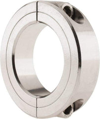 Climax Metal Products - 1-5/8" Bore, Stainless Steel, Two Piece Shaft Collar - 2-5/8" Outside Diam, 11/16" Wide - Strong Tooling