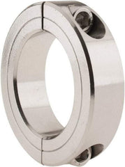 Climax Metal Products - 1-7/8" Bore, Stainless Steel, Two Piece Two Piece Split Shaft Collar - 2-7/8" Outside Diam, 11/16" Wide - Strong Tooling