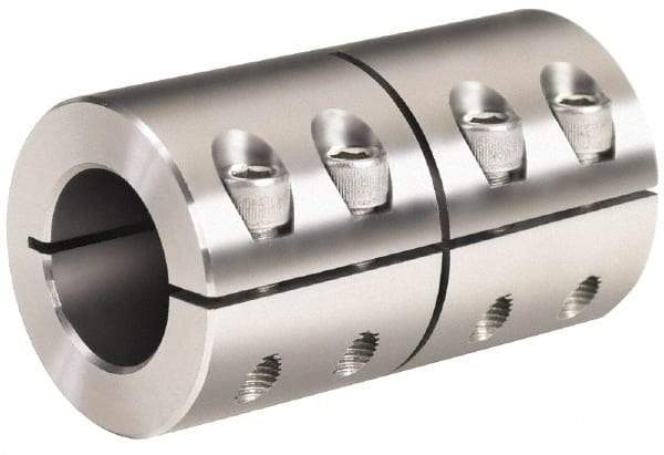 Climax Metal Products - 1-1/4" Inside x 2-1/16" Outside Diam, One Piece Split Clamping Collar - 3-1/4" Long - Strong Tooling