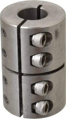 Climax Metal Products - 1/2" Inside x 1-1/8" Outside Diam, One Piece Split Clamping Collar - 1-3/4" Long - Strong Tooling