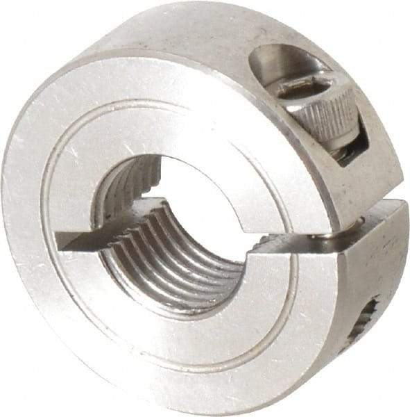 Climax Metal Products - 1/2-20 Thread, Stainless Steel, One Piece Threaded Shaft Collar - 1-1/8" Outside Diam, 13/32" Wide - Strong Tooling