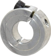 Climax Metal Products - 1/2" Bore, Aluminum, One Piece Clamp Collar - 1-1/8" Outside Diam, 13/32" Wide - Strong Tooling