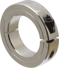 Climax Metal Products - 1-1/2" Bore, Aluminum, One Piece Clamp Collar - 2-3/8" Outside Diam, 9/16" Wide - Strong Tooling