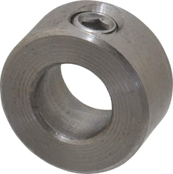 Climax Metal Products - 3/8" Bore, Stainless Steel, Set Screw Shaft Collar - 3/4" Outside Diam, 3/8" Wide - Strong Tooling