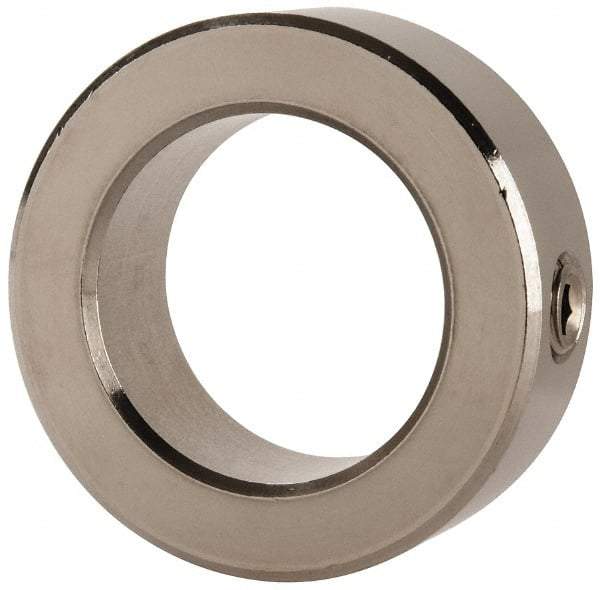 Climax Metal Products - 1-3/8" Bore, Stainless Steel, Set Screw Shaft Collar - 2-1/8" Outside Diam, 3/4" Wide - Strong Tooling