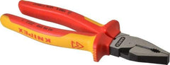 Knipex - 8" OAL, 1/2" Capacity, Lineman's - 1-7/16" Jaw Length x 1" Jaw Width - Strong Tooling