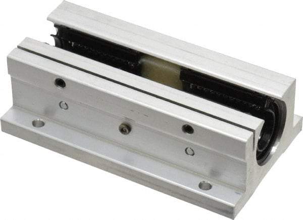 Thomson Industries - 1/2" Inside Diam, 180/360 Lbs. Dynamic Capacity, Open Twin Pillow Block Linear Bearing - 1.13" Overall Height x 2" Overall Width - Strong Tooling