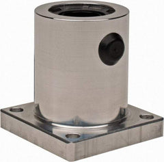 Thomson Industries - 1-1/4" Inside Diam, 255/510 Lbs. Dynamic Capacity, Single Flanged Pillow Block Linear Bearing - 1.63" Overall Width - Strong Tooling