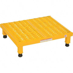 Vestil - 5" High x 19" Wide x 24" Deep, Yellow Step Stand - Steel, 500 Lb Capacity - Strong Tooling