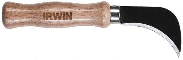 Irwin - Fixed Linoleum Knife - 4.3333" Blade, Silver & Brown Wood Handle, 1 Blade Included - Strong Tooling