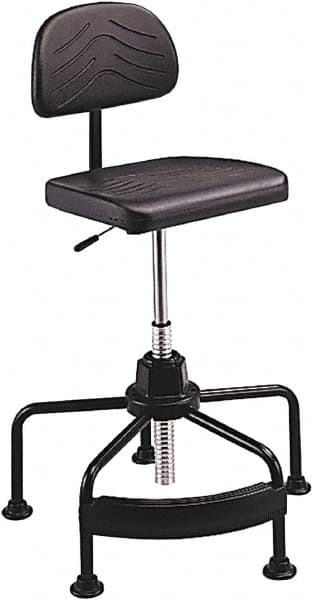 Safco - 17 to 35" High Industrial Chair - 25" Wide x 24" Deep, Polyurethane Seat, Black - Strong Tooling