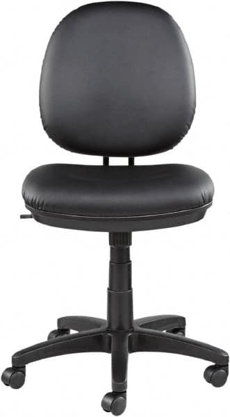 ALERA - 18-3/4 to 23-1/2" High Task Chair - 19" Wide x 25-3/4" Deep, Leather Seat, Black - Strong Tooling