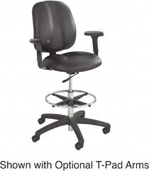 Safco - 22 to 32" High Extended Height Chair - 26" Wide x 27" Deep, Vinyl Seat, Black - Strong Tooling