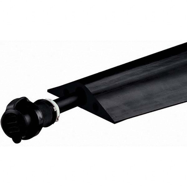 Checkers - 3 Channel 5" Long, 3/4" Max Compatible Cable Diam, Black Rubber On Floor Cable Covers - Strong Tooling