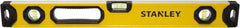 Stanley - 24" Long 3 Vial Box Beam Level - Aluminum, Yellow, 1 Level & 2 Plumb Vials - Strong Tooling