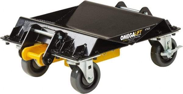 Omega Lift Equipment - 4 Wheel, 2,000 Lb Capacity, One Pair Dolly without Handle - 4" Casters, 10 to 36" Polyurethane Mold on Polyetyhylene Wheels - Strong Tooling