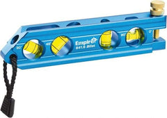 Empire Level - Magnetic 6" Long 4 Vial Torpedo Level - Metal, Blue, 1 Level, 1 Plumb & 1 30° & 1 45° Vials - Strong Tooling