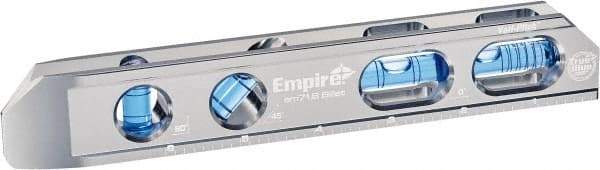 Empire Level - Magnetic 8" Long 4 Vial I-Beam Level - Metal, Silver, 2 Level & 1 Plumb & 1 45° Vials - Strong Tooling