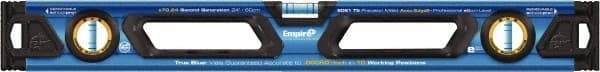 Empire Level - Magnetic 24" Long 3 Vial Box Beam Level - Metal, Blue, 1 Level & 2 Plumb Vials - Strong Tooling