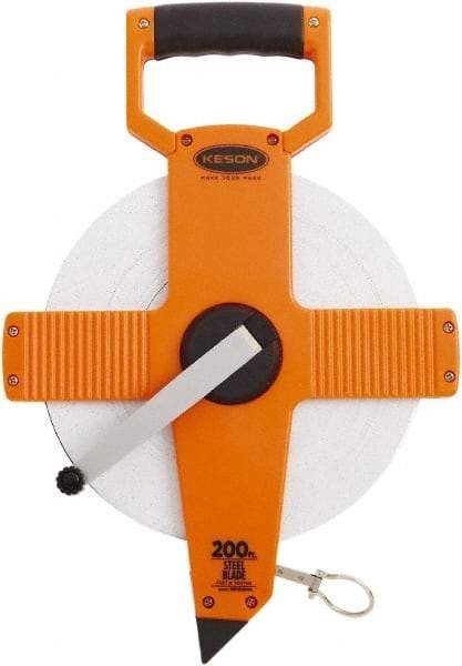 Keson - 200' x 3/8" Tape Measure - 1/10 & 1/100" Graduation - Strong Tooling