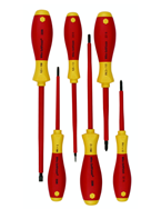 Insulated Screwdrivers Slotted 4.5; 6.5mm Phillips #1; 2. Square #1; 2. 6 Piece Set - Strong Tooling