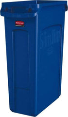 Rubbermaid - 23 Gal Blue Rectangle Trash Can - Polyethylene, None Graphic, 30" High x 22" Long x 11" Wide, Lid Not Included - Strong Tooling