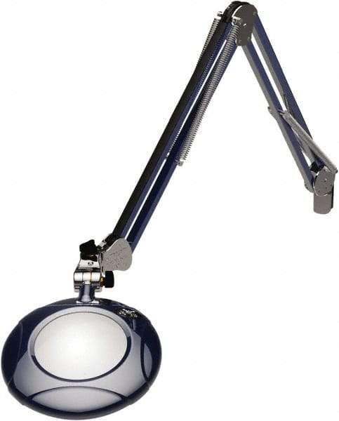 O.C. White - 43 Inch, Spring Suspension, Clamp on, LED, Spectre Blue, Magnifying Task Light - 8 Watt, 7.5 and 15 Volt, 2x Magnification, 5 Inch Long - Strong Tooling