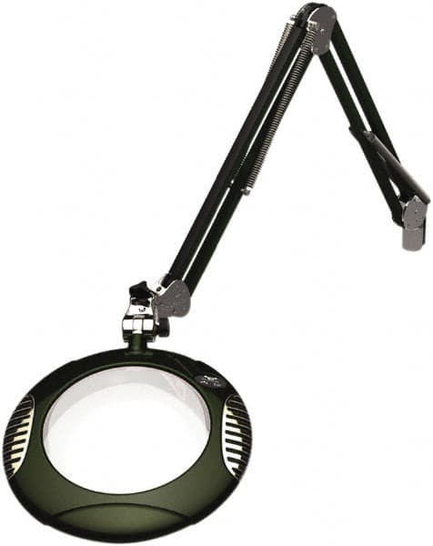 O.C. White - 43 Inch, Spring Suspension, Clamp on, LED, Racing Green, Magnifying Task Light - 8 Watt, 7.5 and 15 Volt, 2x Magnification, 5-1/4 Inch Wide, 7-1/2 Inch Long - Strong Tooling