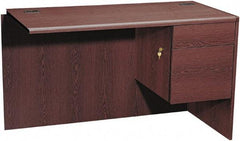 Hon - High Pressure Laminate Right Pedestal Desk - 48" Wide x 24" Deep x 29-1/2" High, Mahogany - Strong Tooling