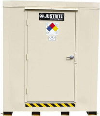 Justrite - 12 Drum, 205 Gal Sump Capacity, Locker - 7.33' Long x 10' Wide x 8' High, Galvanized Steel - Strong Tooling