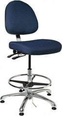 Bevco - 19 to 26-1/2" High Adjustable Height Swivel Stool - 27" Wide x 27" Deep, 100% Olefin Seat, Navy - Strong Tooling