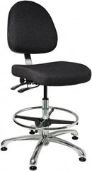 Bevco - 19 to 26-1/2" High Adjustable Height Swivel Stool - 27" Wide x 27" Deep, 100% Olefin Seat, Ebony - Strong Tooling