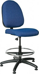 Bevco - 20 to 27-1/2" High Adjustable Height Swivel Stool - 27" Wide x 27" Deep, 100% Olefin Seat, Royal Blue - Strong Tooling