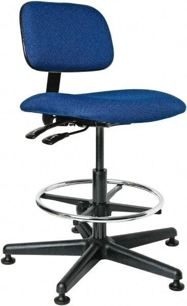 Bevco - 19-1/2 to 27" High Adjustable Height Swivel Stool - 27" Wide x 27" Deep, 100% Olefin Seat, Royal Blue - Strong Tooling