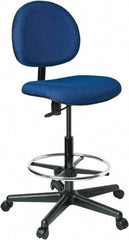 Bevco - 21 to 31" High Adjustable Height Swivel Stool - 27" Wide x 27" Deep, 100% Olefin Seat, Blue - Strong Tooling