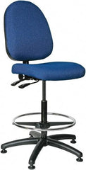 Bevco - 24 to 34" High Adjustable Height Swivel Stool - 27" Wide x 27" Deep, 100% Olefin Seat, Royal Blue - Strong Tooling