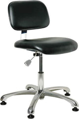 Bevco - 17 to 22" High Adjustable Height Swivel Stool - 25" Wide x 25" Deep, Vinyl Seat, Black - Strong Tooling