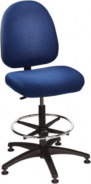 Bevco - 24 to 34" High Adjustable Height Swivel Stool - 27" Wide x 27" Deep, 100% Olefin Seat, Royal Blue - Strong Tooling