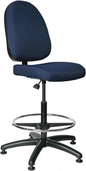 Bevco - 24 to 34" High Adjustable Height Swivel Stool - 27" Wide x 27" Deep, 100% Olefin Seat, Navy - Strong Tooling