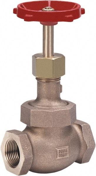 Milwaukee Valve - 3/8" Pipe, Threaded (NPT) Ends, Bronze Integral Globe Valve - Bronze Disc, Union Bonnet, 600 psi WOG, 300 psi WSP, Class 300 - Strong Tooling