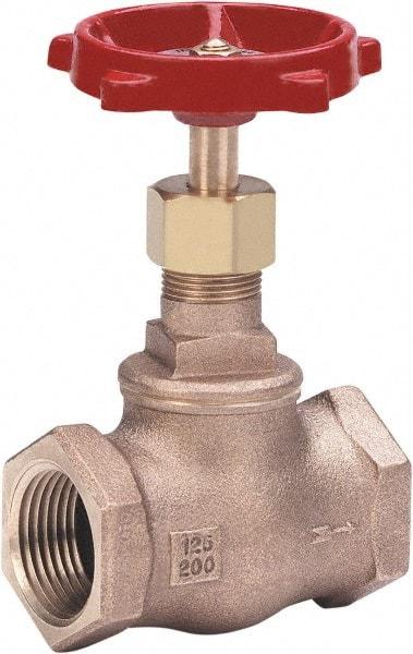 Milwaukee Valve - 1/4" Pipe, Threaded (NPT) Ends, Bronze Integral Globe Valve - Bronze Disc, Threaded Bonnet, 200 psi WOG, 125 psi WSP, Class 125 - Strong Tooling