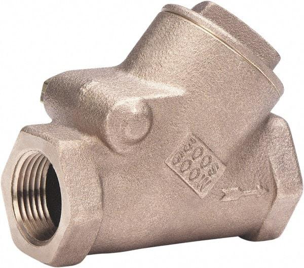 Milwaukee Valve - 1-1/2" Bronze Check Valve - Check Valve, Threaded (NPT), 600 WOG - Strong Tooling