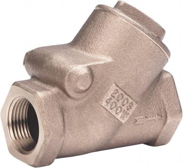 Milwaukee Valve - 1-1/4" Bronze Check Valve - Check Valve, Threaded (NPT), 400 WOG - Strong Tooling