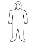 White SMMMS Coverall w/ Zipper Front, Hood, Boots & Elastic Wrists Large - Strong Tooling