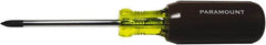 Paramount - #1, Standard Phillips Screwdriver - 3" Blade Length, Round Shank, Acetate with Rubber Grip Handle - Strong Tooling