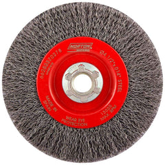 Norton - 4-1/2" OD, 5/8-11 Arbor Hole, Crimped Carbon Wheel Brush - Strong Tooling