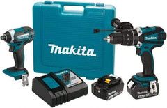 Makita - 18 Volt Cordless Tool Combination Kit - Includes 1/2" Hammer Drill/Driver & Impact Driver, Lithium-Ion Battery Included - Strong Tooling