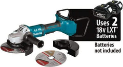 Makita - 7" Wheel Diam, 7,700 RPM, Cordless Angle & Disc Grinder - 5/8-11 Spindle, 18 Volts - Strong Tooling